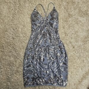 Windsor Silver Sequin Mini Dress